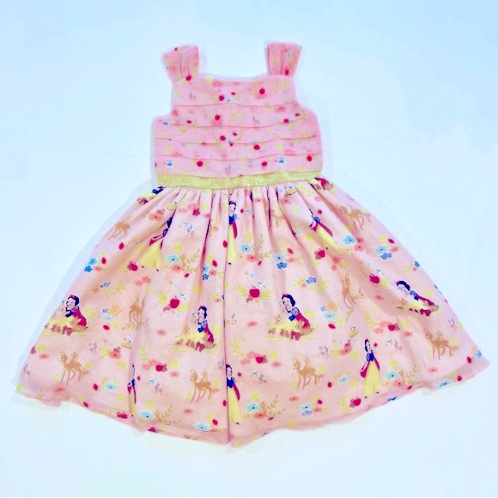 Disney Store Snow White Dress Girls 3T Fancy Organza Satin Princess Apples Deer